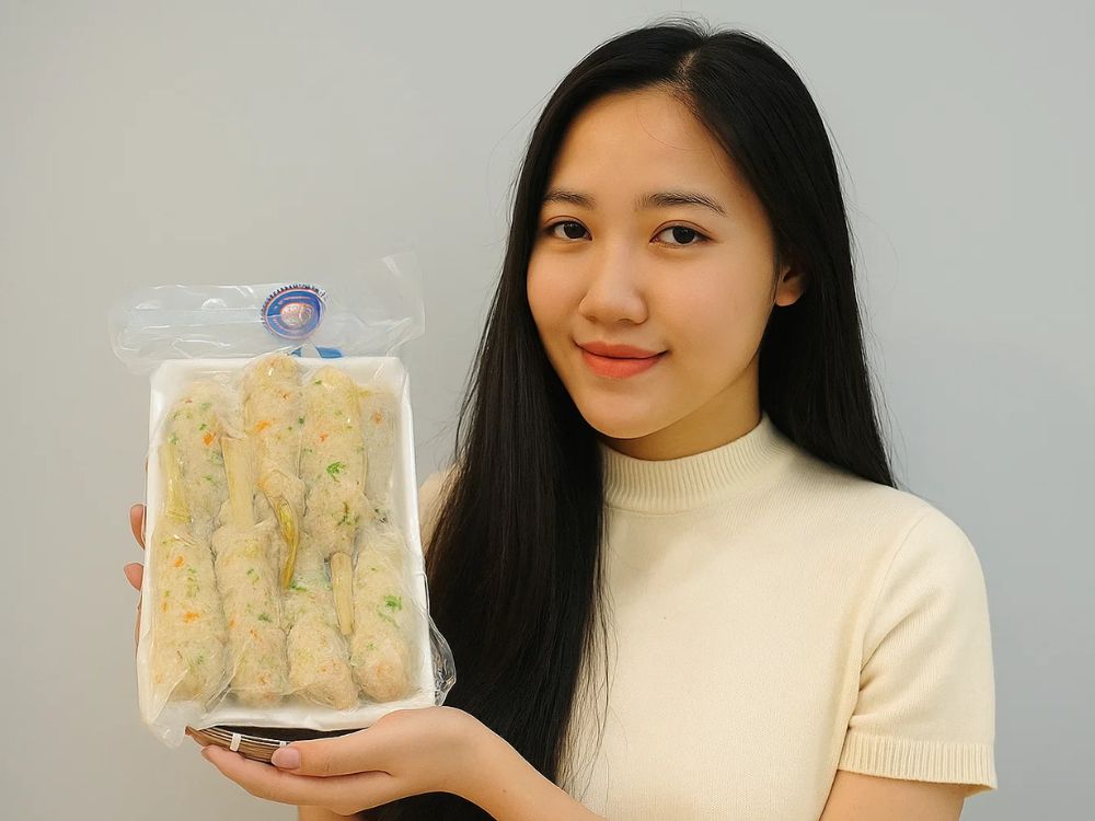 2) Hương vị và kết cấu sau khi làm nóng chả tôm